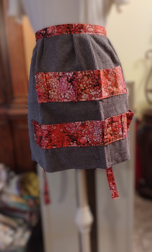 terry egg gathering apron, &nbsp;crafting apr&nbsp;pon, terry pocket apron, gardening apron, &nbsp;versatile apron, &nbsp;charcoalinkr, pockets, gift for her