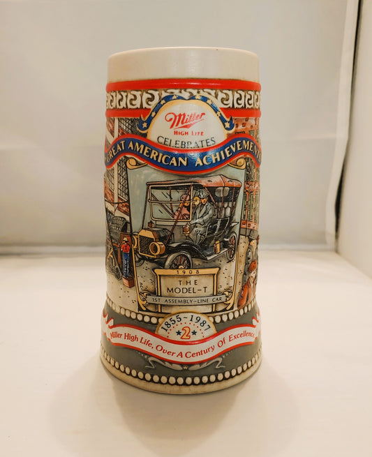 Miller Stein, collectible beerstein, anniversary stein, barware collectible, collector gift.