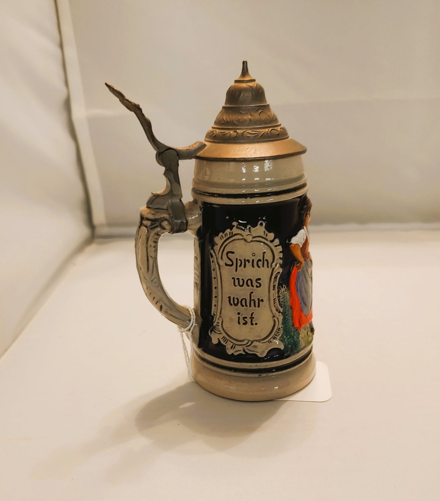 small German beerstein, collectible stein, Westerwald stein, stoneware barvarian,