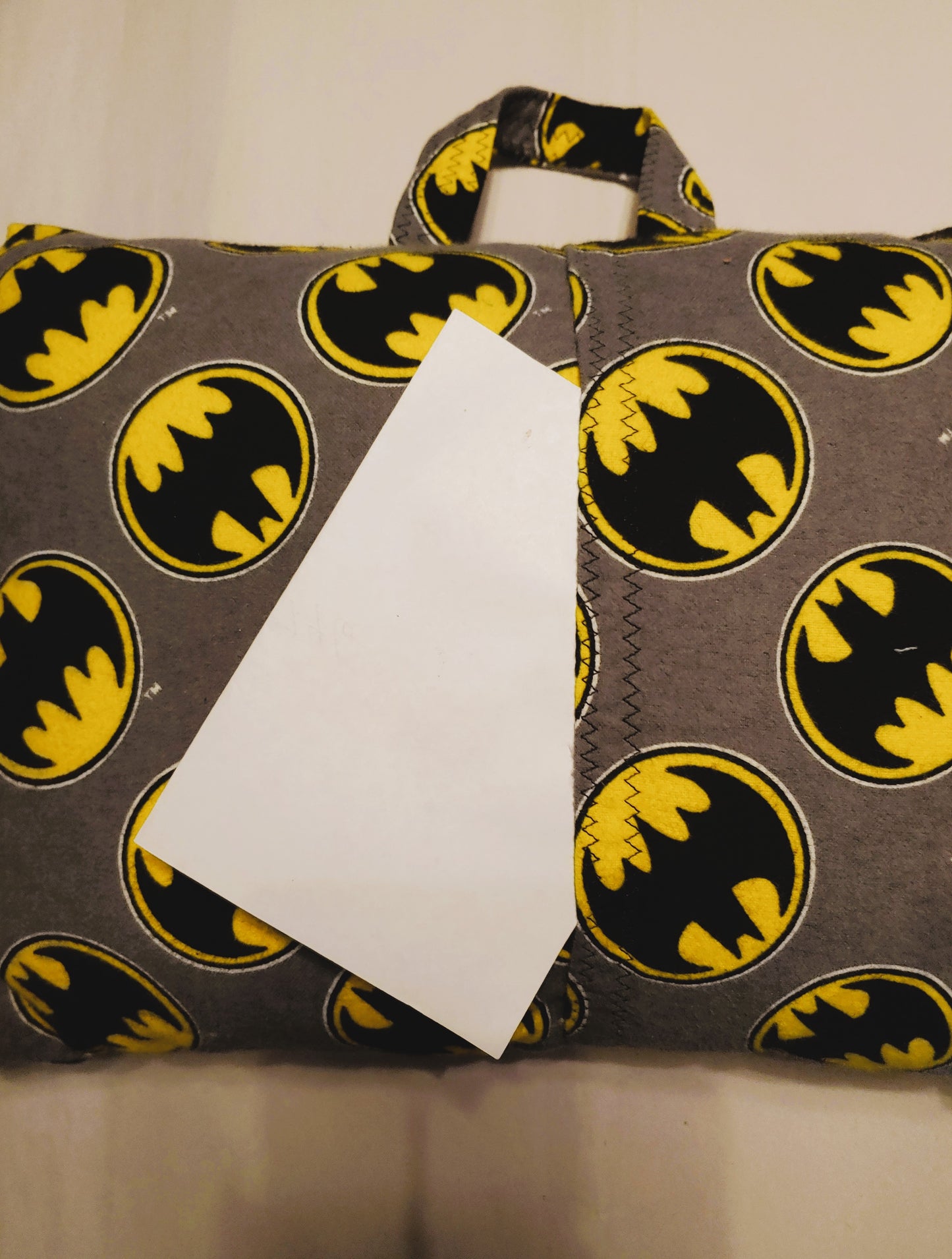 CHILD'S TRAVEL PILLOW Bat Man Flannel with pocket