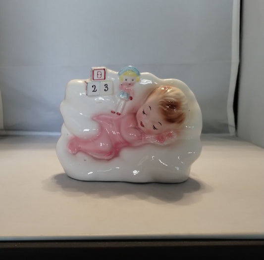 Shafford porcelain baby planter, Shafford of Japan, gift for baby, baby room decor, planter for baby