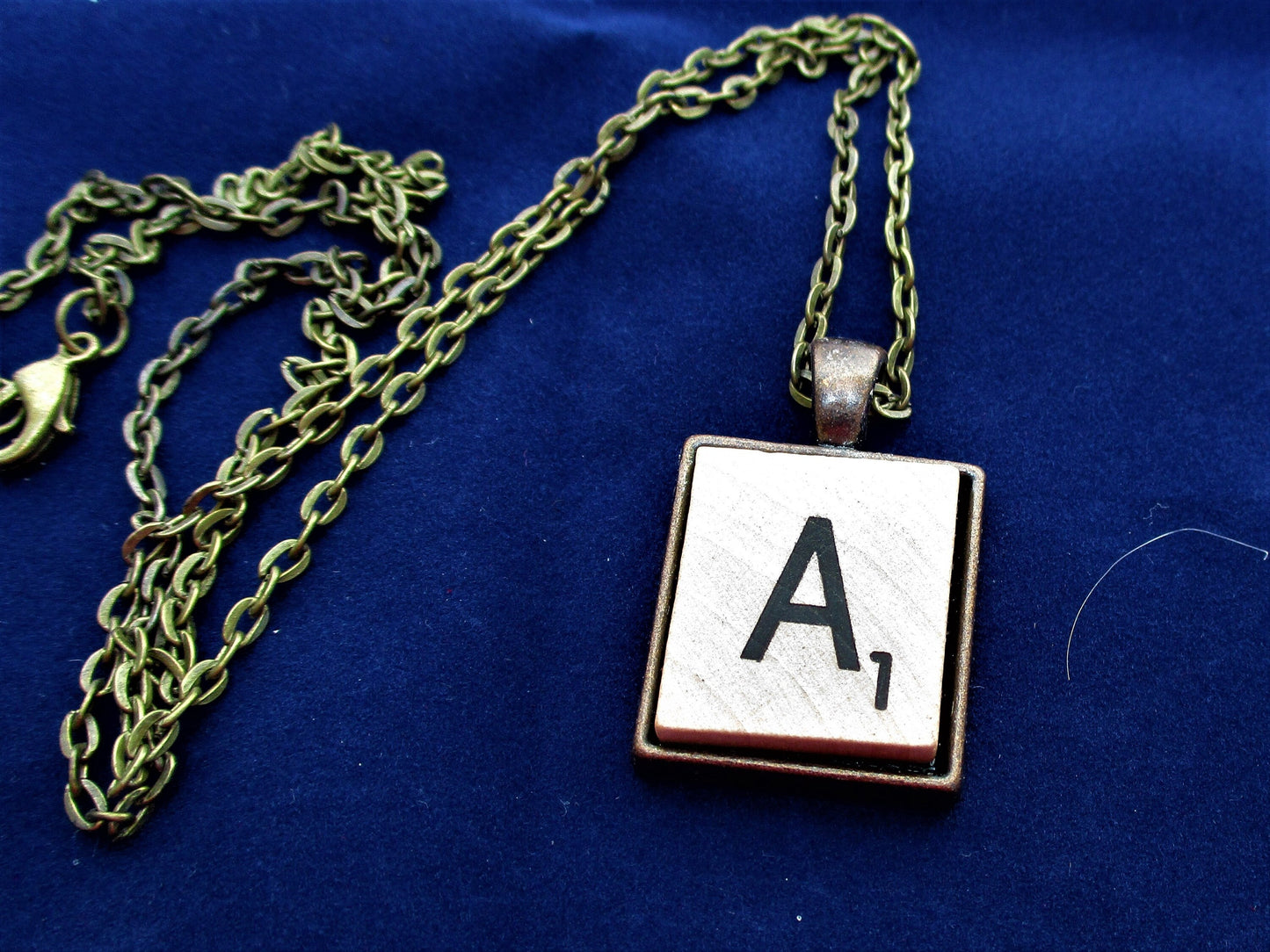 SCRABBLE INITIAL A NECKLACE with chain