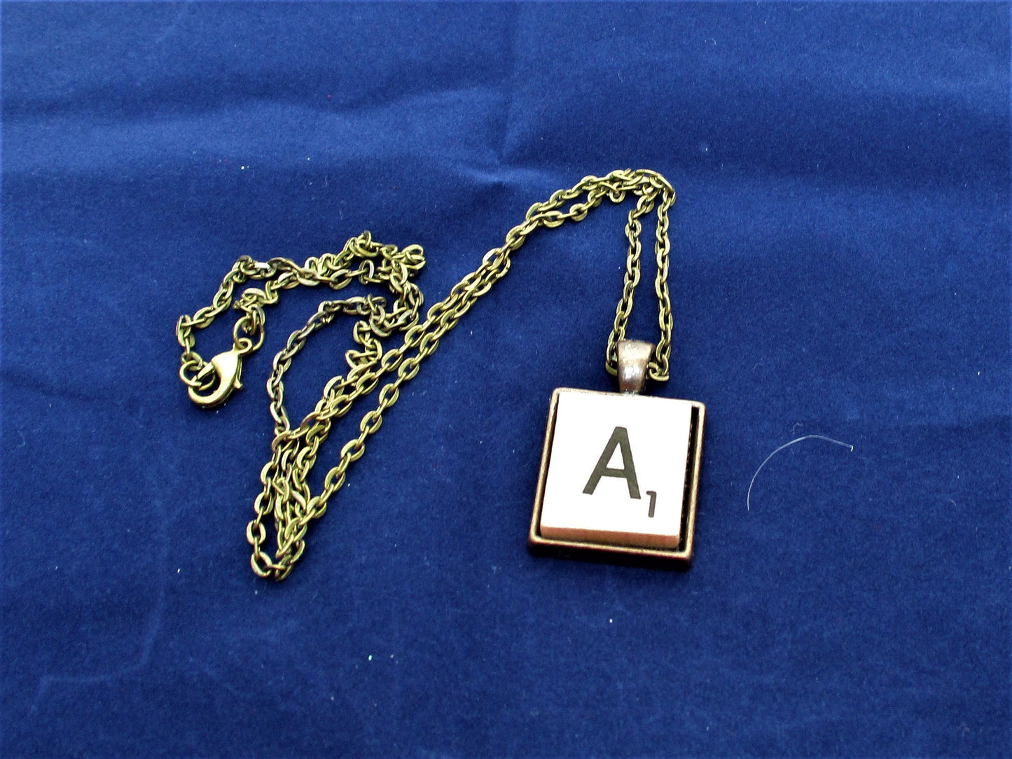 SCRABBLE INITIAL A NECKLACE with chain