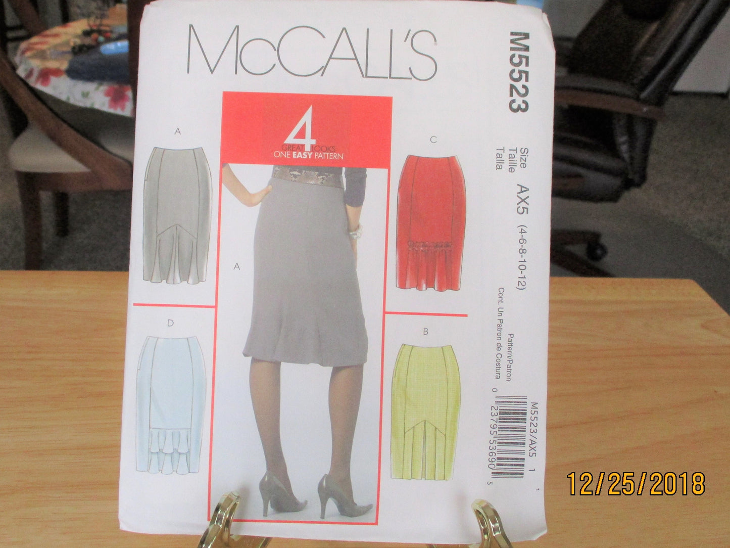 McCALL'S SKIRT PATTERN  ax5 (4-6-8-10-12) new condition uncut