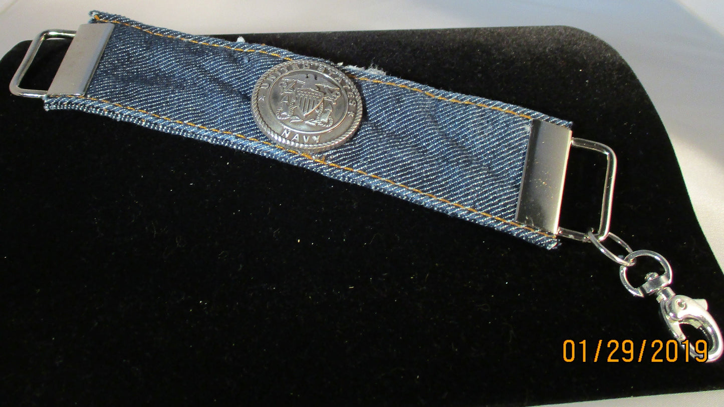 NAVY DENIM CUFF bracelet