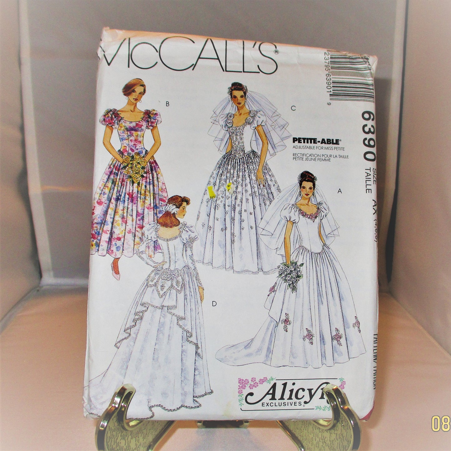 McCALLS BRIDAL GOWN & bridesmaid dress pattern petite-able Alice N exclusives size 8-10-12