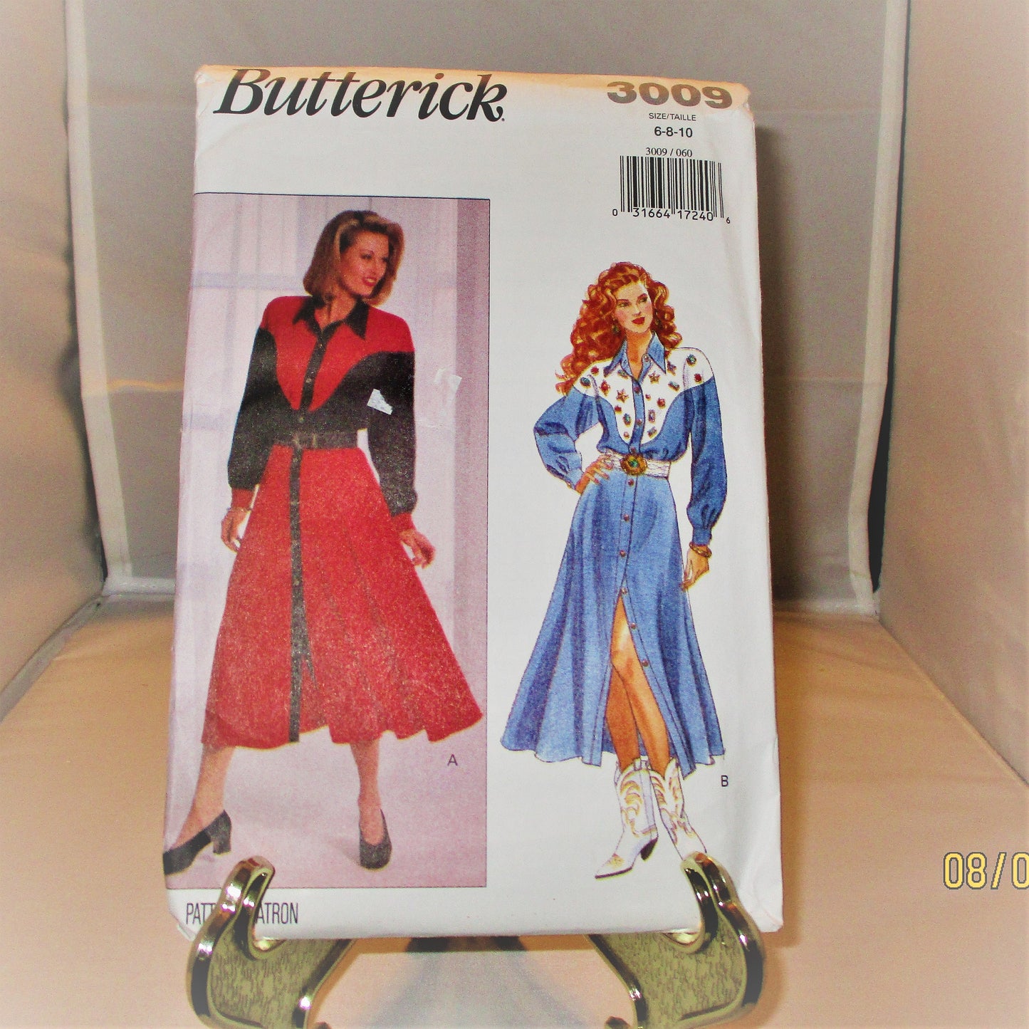 BUTTERICK CALF LENGTH dress pattern new condition uncut size  6-8-10