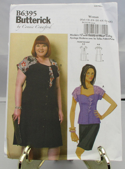 BUTTERICK WOMEN'S  blouse and dress  pattern new uncut sizes xx1 to 6 x #6395