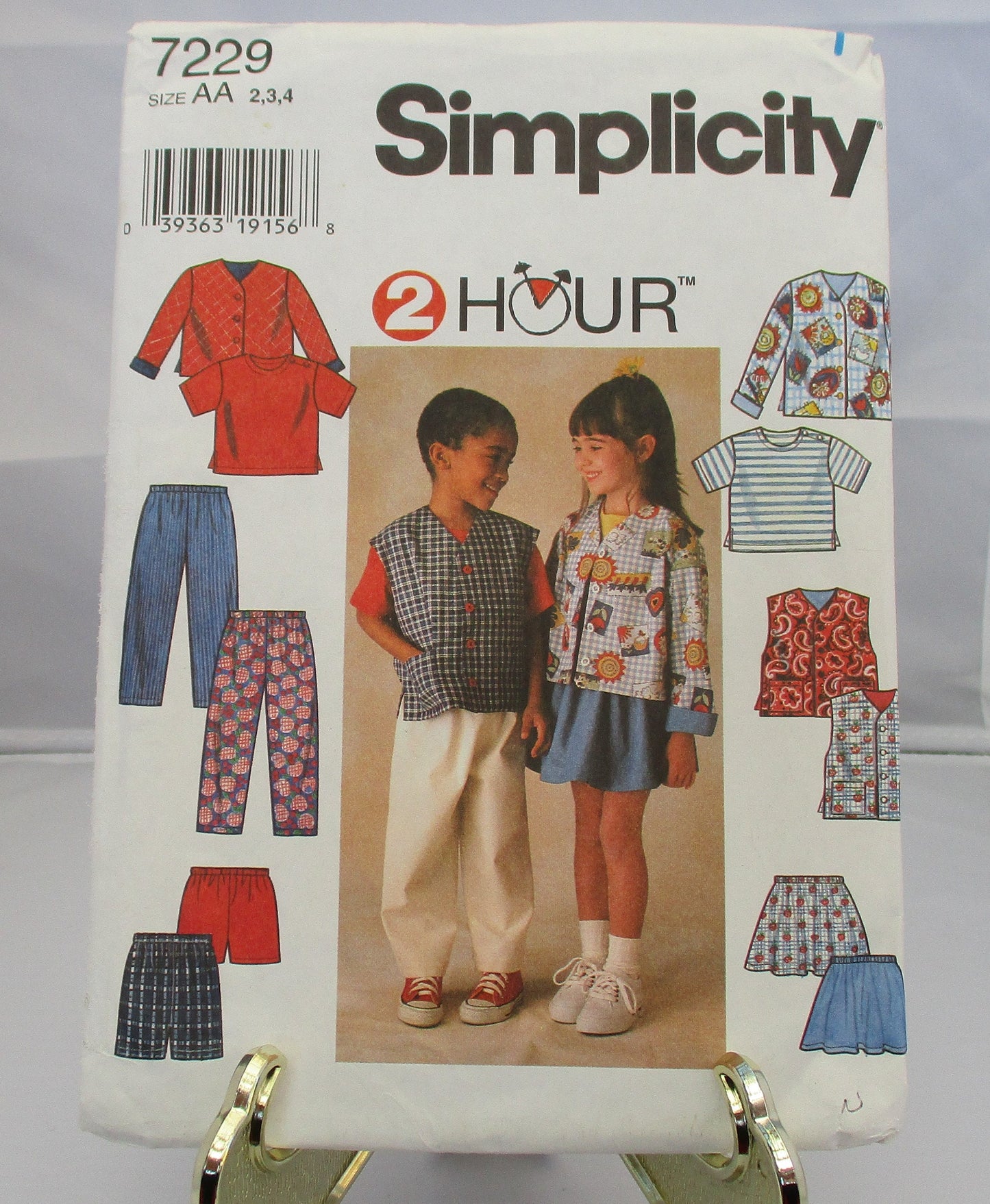 SIMPLICITY CHILD'S jacket, vest, top, skirt and pants pattern new uncut size 2 to 4  #7229