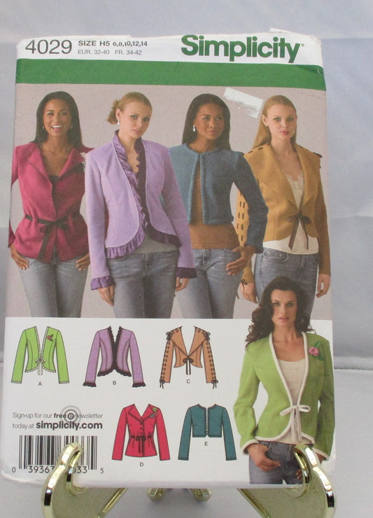 SIMPLICITY JACKETS new uncut sizes 6 TO 14 #4029