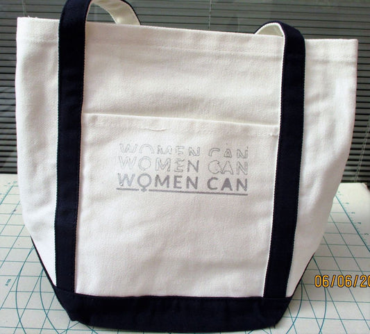 CANVAS TOTE BAG women can echo silver