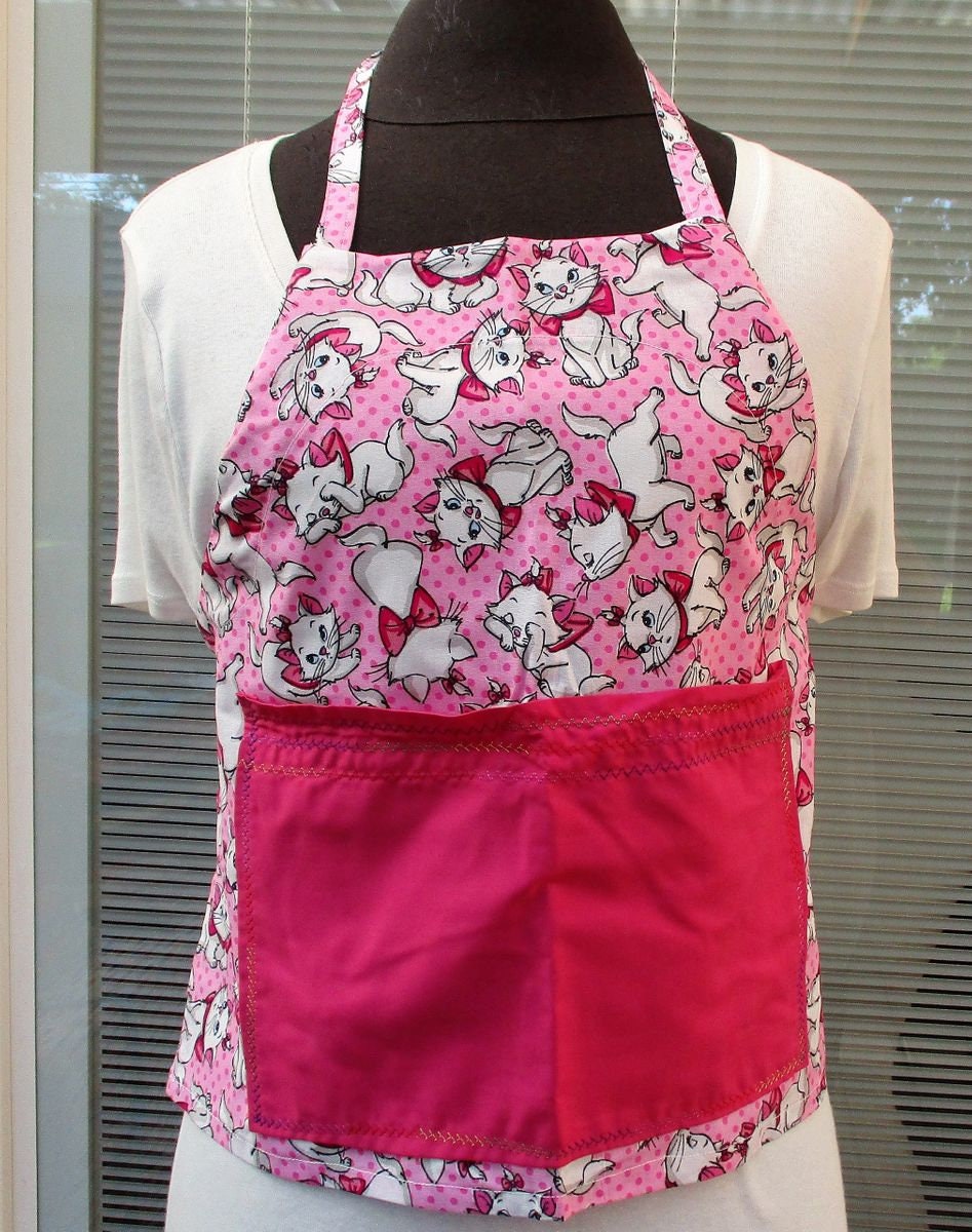 GROW WITH ME apron short 17 inch pink pretty kitty