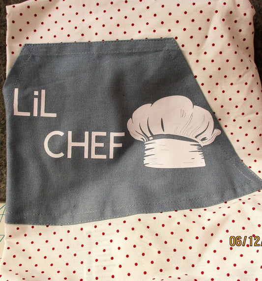 OLD FASHION APRON for child white lil chef emblem