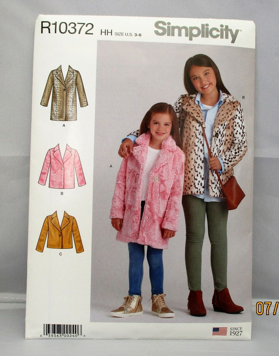 McCALL'S GIRLS COATS new uncut sizes 3-6 #10372