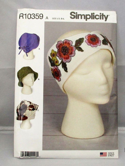 SIMPLICITY HAT HEADBAND pattern #10359 size sm to lg