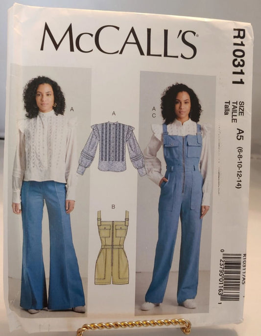 McCALL'S OVERALLS ROMPER and top, size 14-22 pattern# 10311