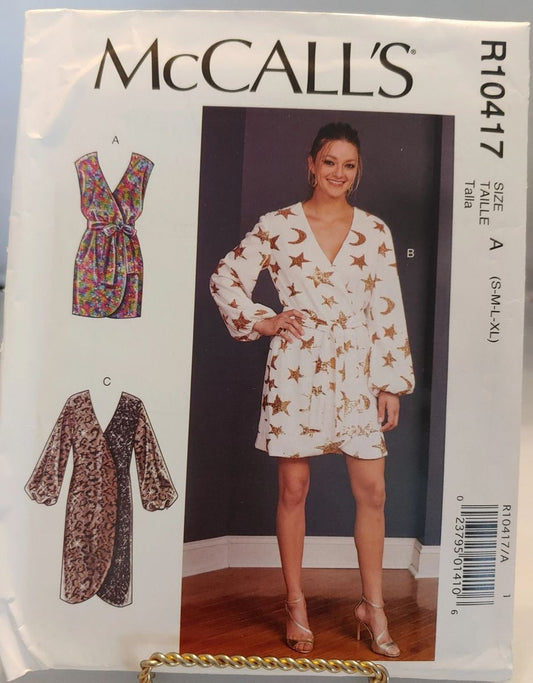 McCALL'S MISSES DRESS and belt pattern, #10417 sizes S-XL new uncut condition