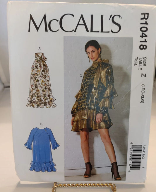 McCALL'S MISSES DRESS , #10418 sizes lg - xlgL new uncut condition