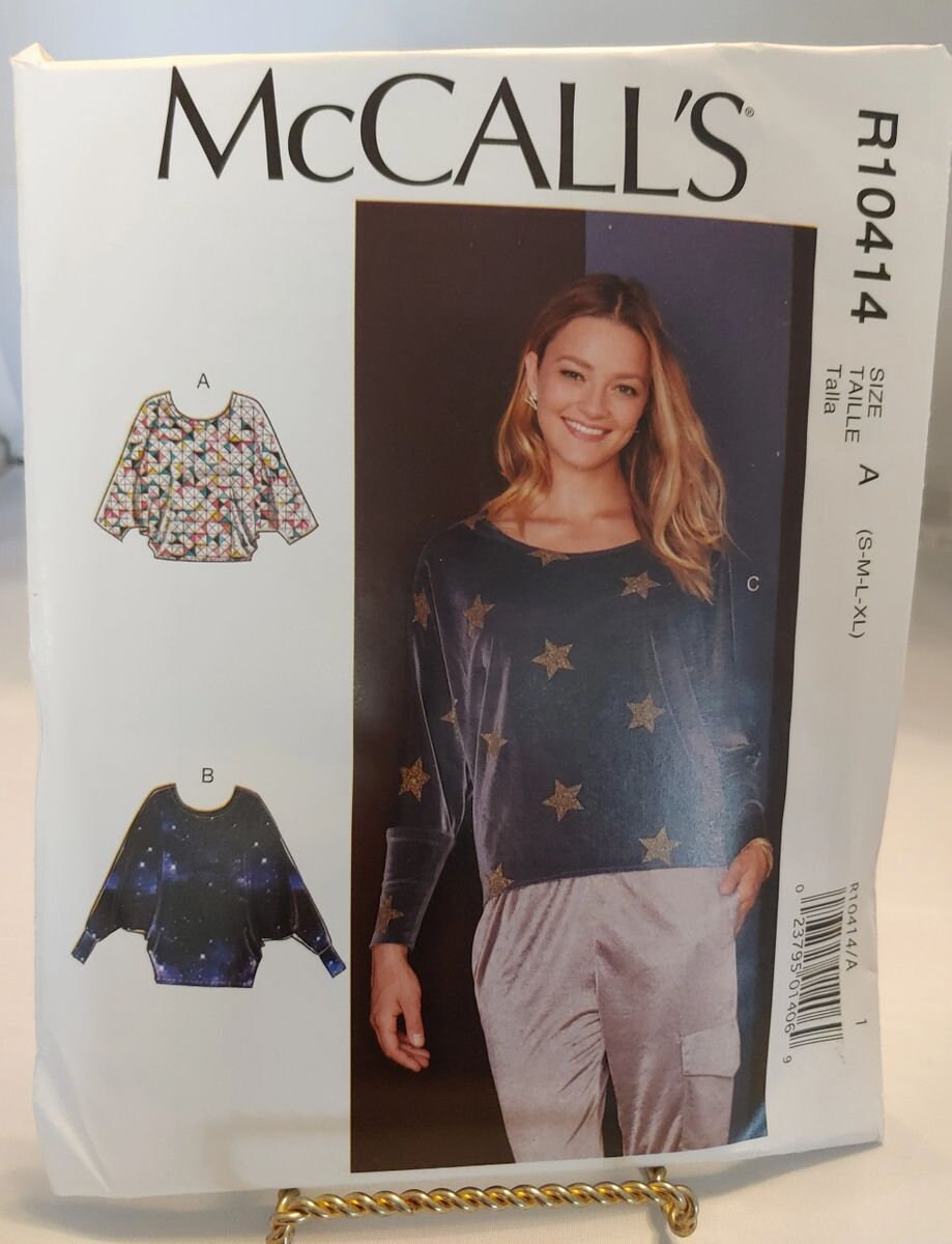 McCALL'S MISSES TOPS pattern, #10414 sizes S-XL new uncut condition