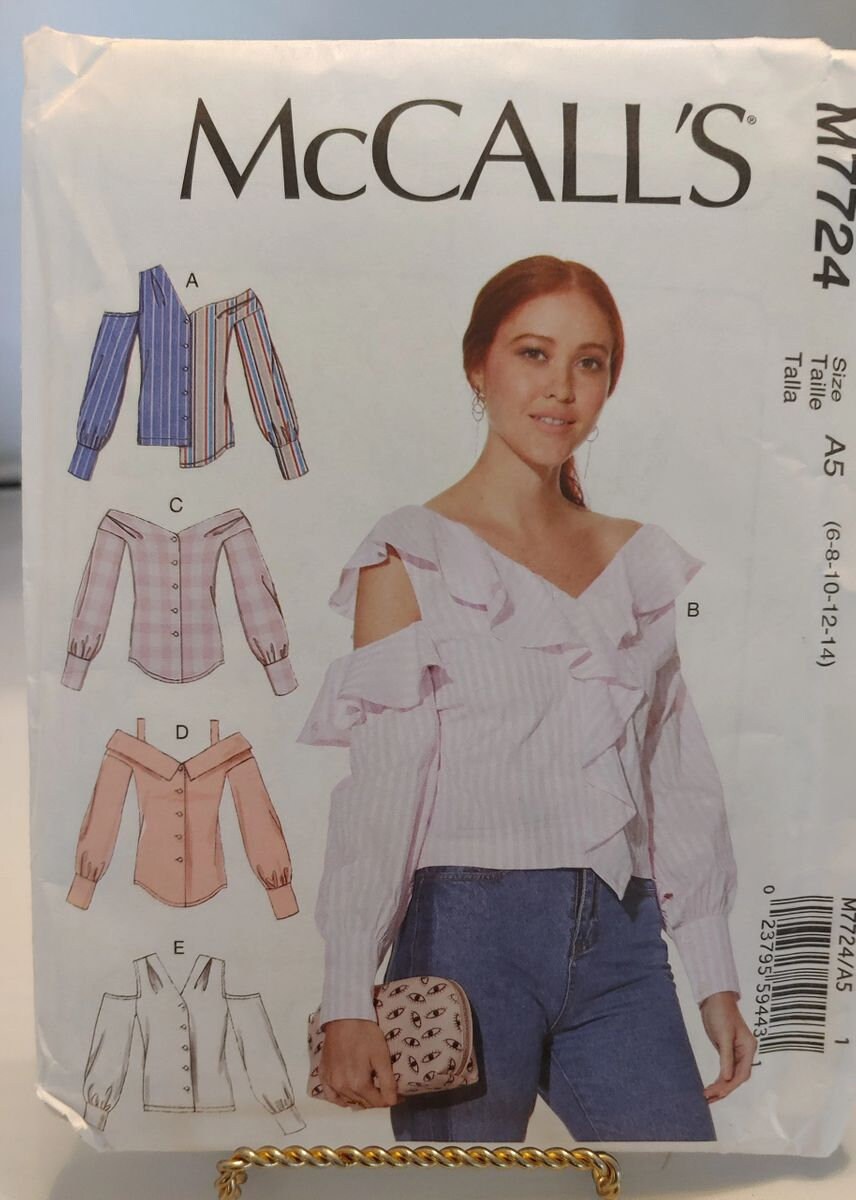 McCALL'S MISSES TOPS 5 styles size 6-14 pattern #7724 new uncut condition