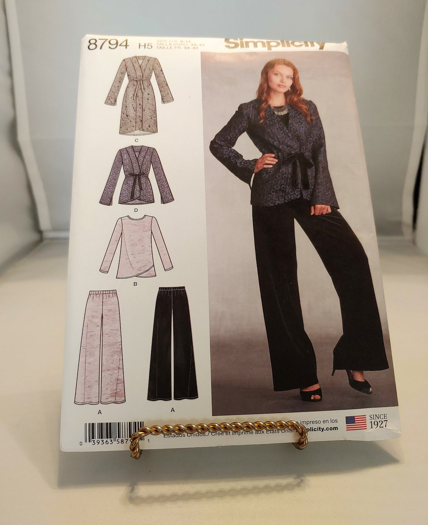 Simplicity pattern, misses jacket, jacket in 2 lengths, misses tops, misses pants, number 8794, size 6-14,  new uncut, condition