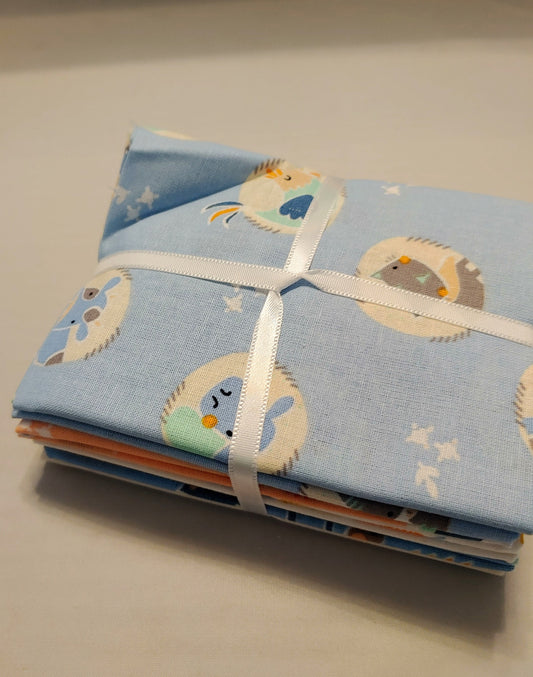 Fat quarters, 5 piece fat quarter set, gift for the sewer, quilting fabric, craft fabric bundles, 100% cotton, shades soft baby prints