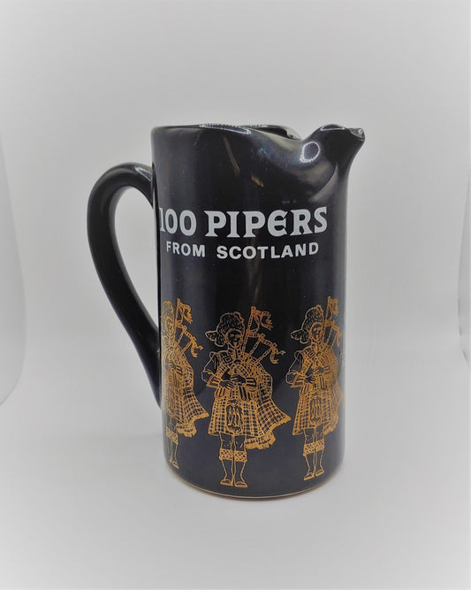 vintage Seagrams, 100 pipers from scotland, Seagrams bar pitcher, 100 pipers pitcher, bar pitcher, collectible pitcher, gift for the bar,